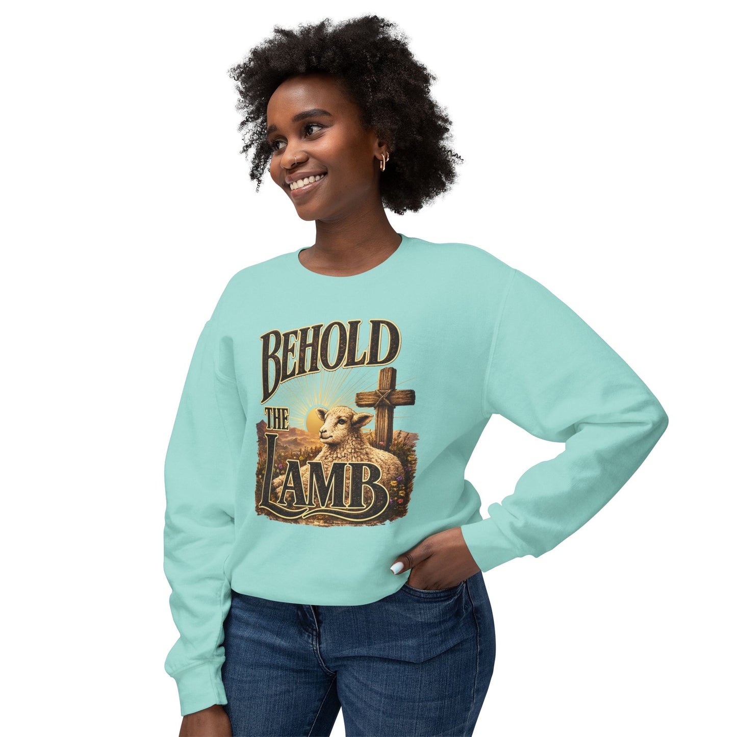 COMFORT COLORS - Behold the Lamb Sweatshirt — Christian Easter Crewneck