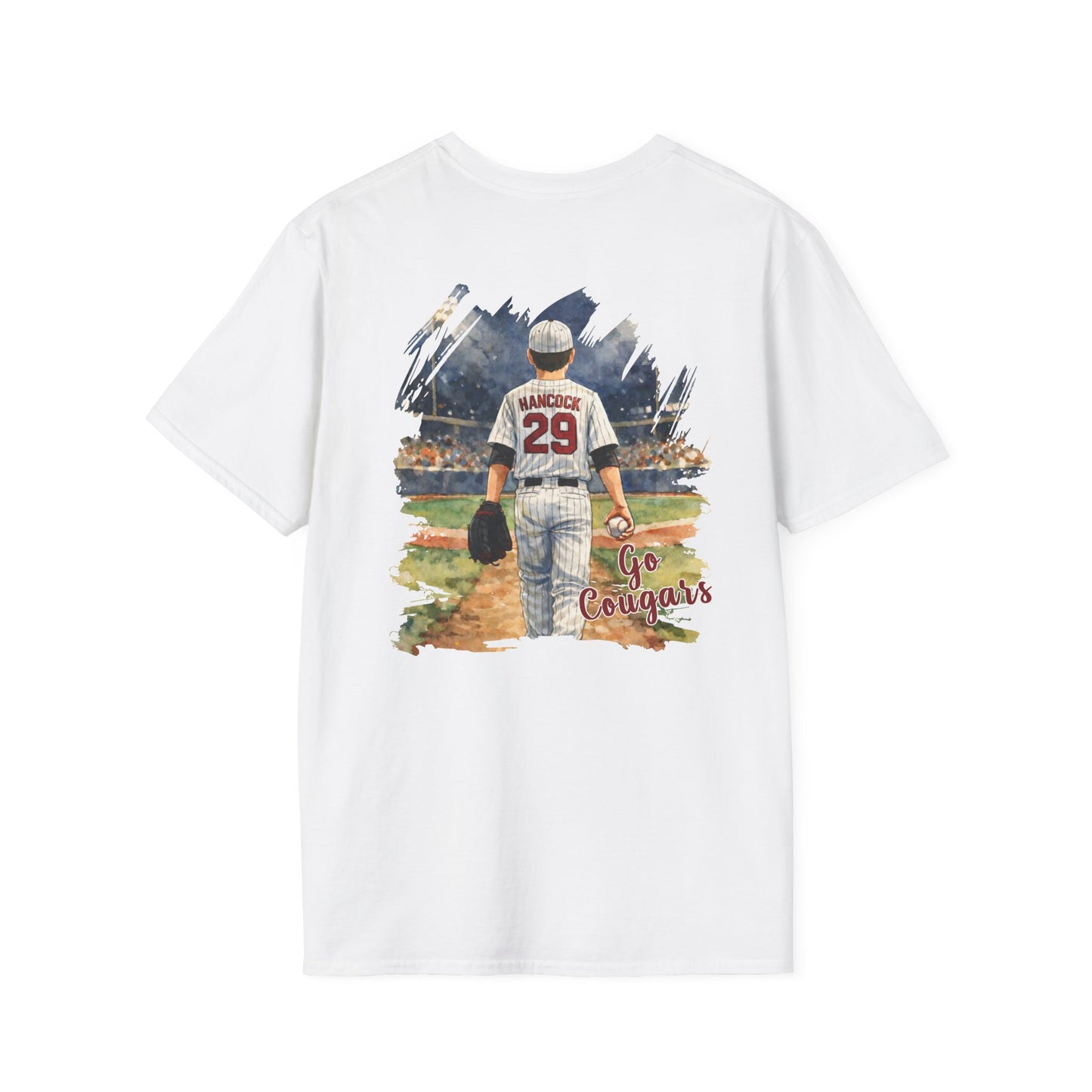 ** PERSONALIZE IT ** Customized Baseball Player Backprint T-Shirt With Front Team Logo