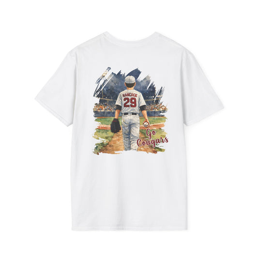 ** PERSONALIZE IT ** Customized Baseball Player Backprint T-Shirt With Front Team Logo