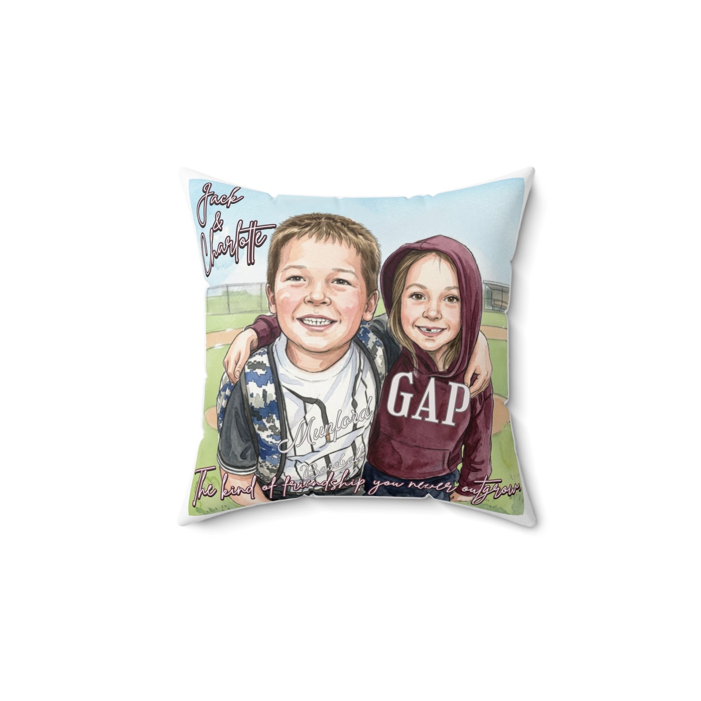 *** PERSONALIZE THIS - DON'T PURCHASE THIS ITEM - EMAIL ME @REFININGFAITHCOMPANY@GMAIL.COM *** Personalized Photo Pillow — Custom Kids Portrait Spun Polyester Square Pillow