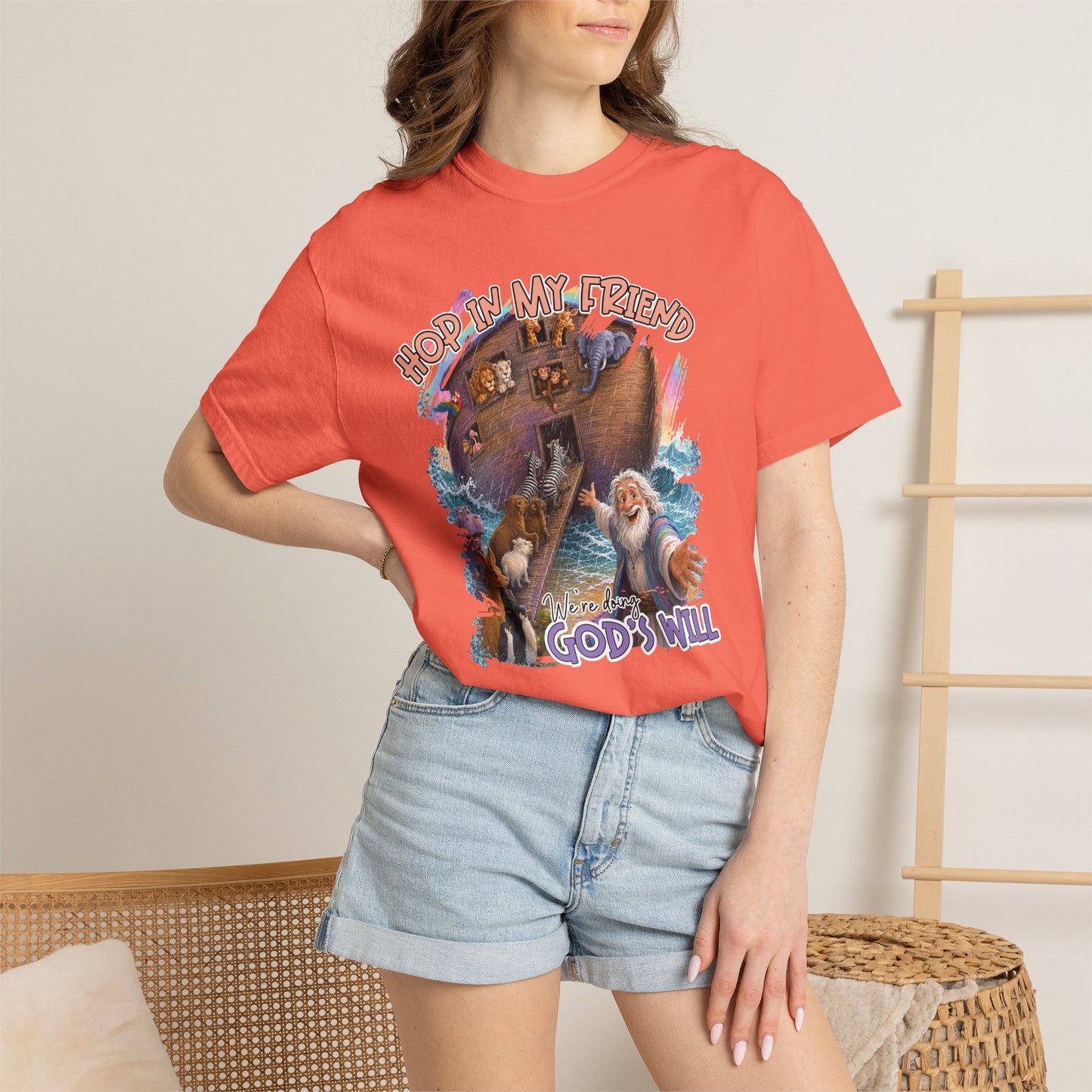 COMFORT COLORS - Noah’s Ark Graphic T-Shirt — "Hope in My Friend, In God’s Will" Faith Tee
