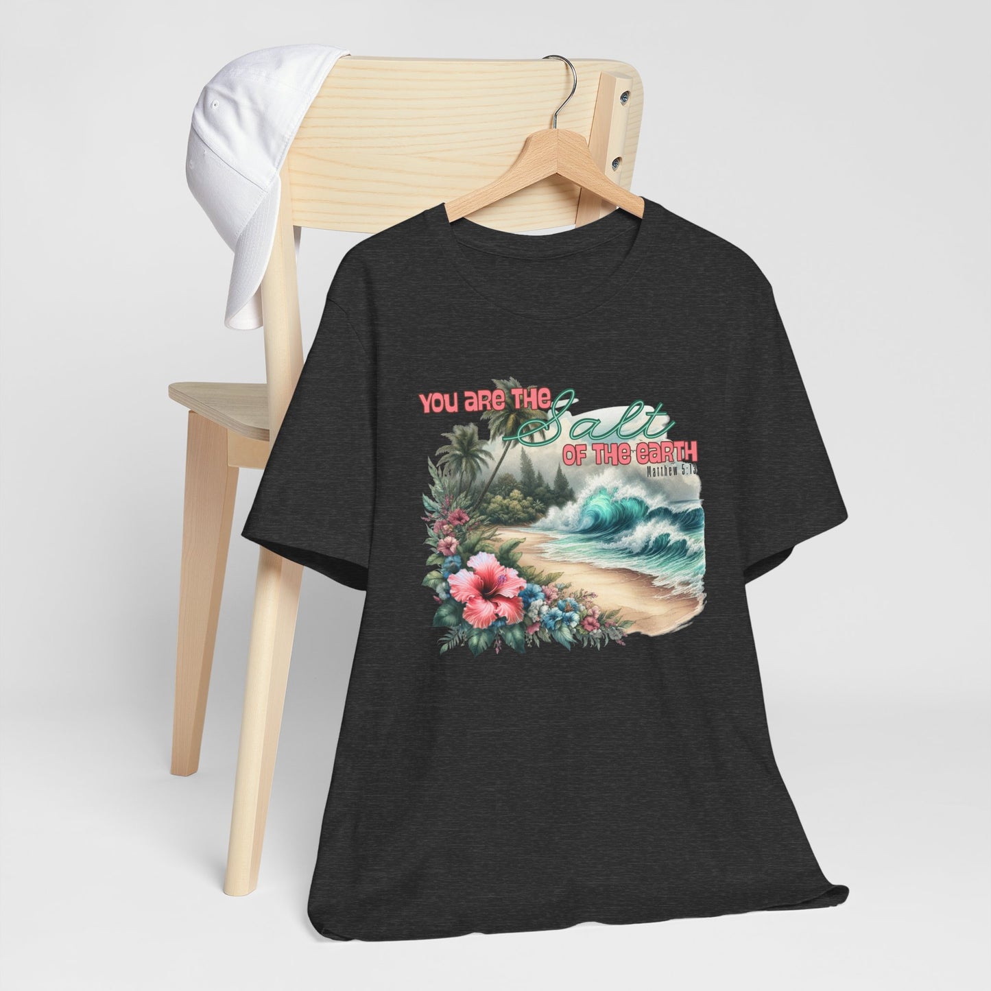 You Are the Salt of the Earth Beach T-Shirt – Tropical Floral Christian Faith Tee