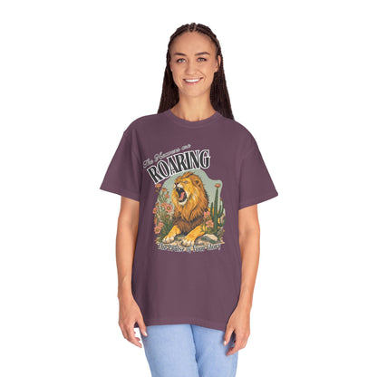 Comfort Colors- Lion Graphic T‑Shirt — “The Heavens Are Roaring” Inspirational Tee