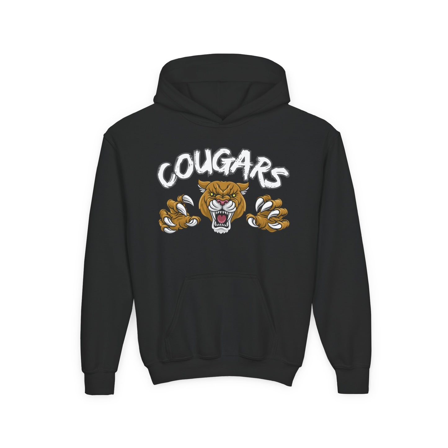 YOUTH COUGARS HOODIE WHITE FONT