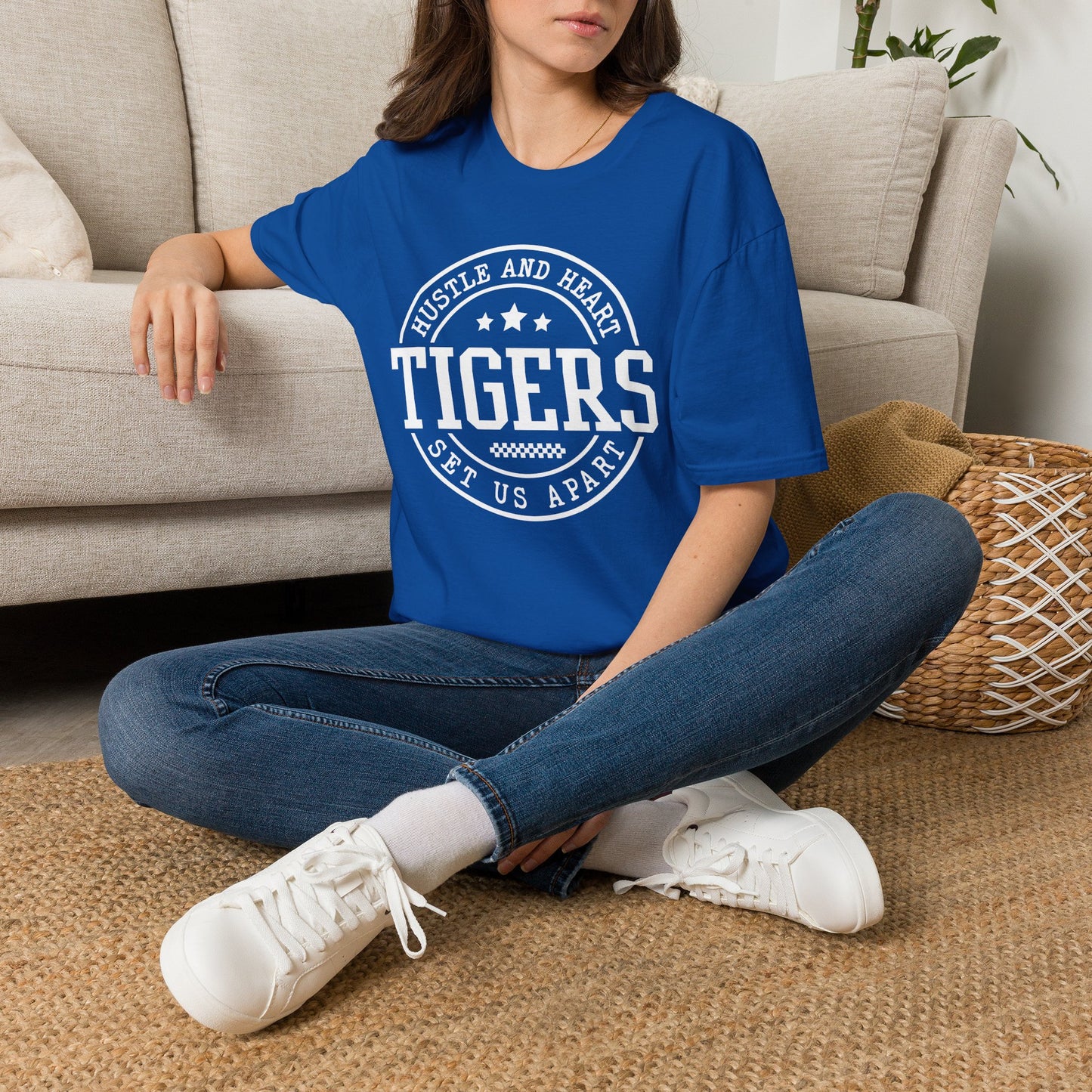 GILDAN - T-Shirt — Tigers Vintage Athletic Seal (“Hustle and Heart”)