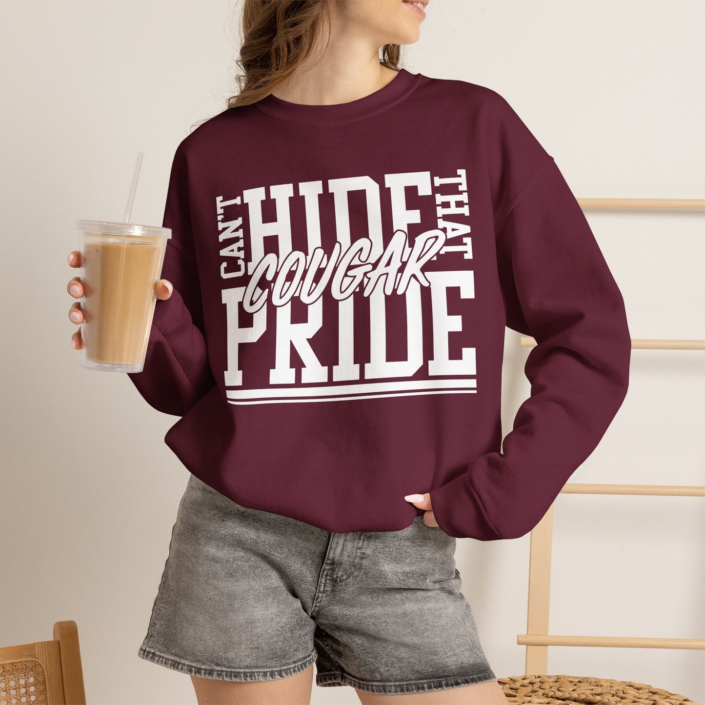 GILDAN - Cougar Pride Crewneck Sweatshirt — Can't Hide That Cougar Pride Graphic Pullover