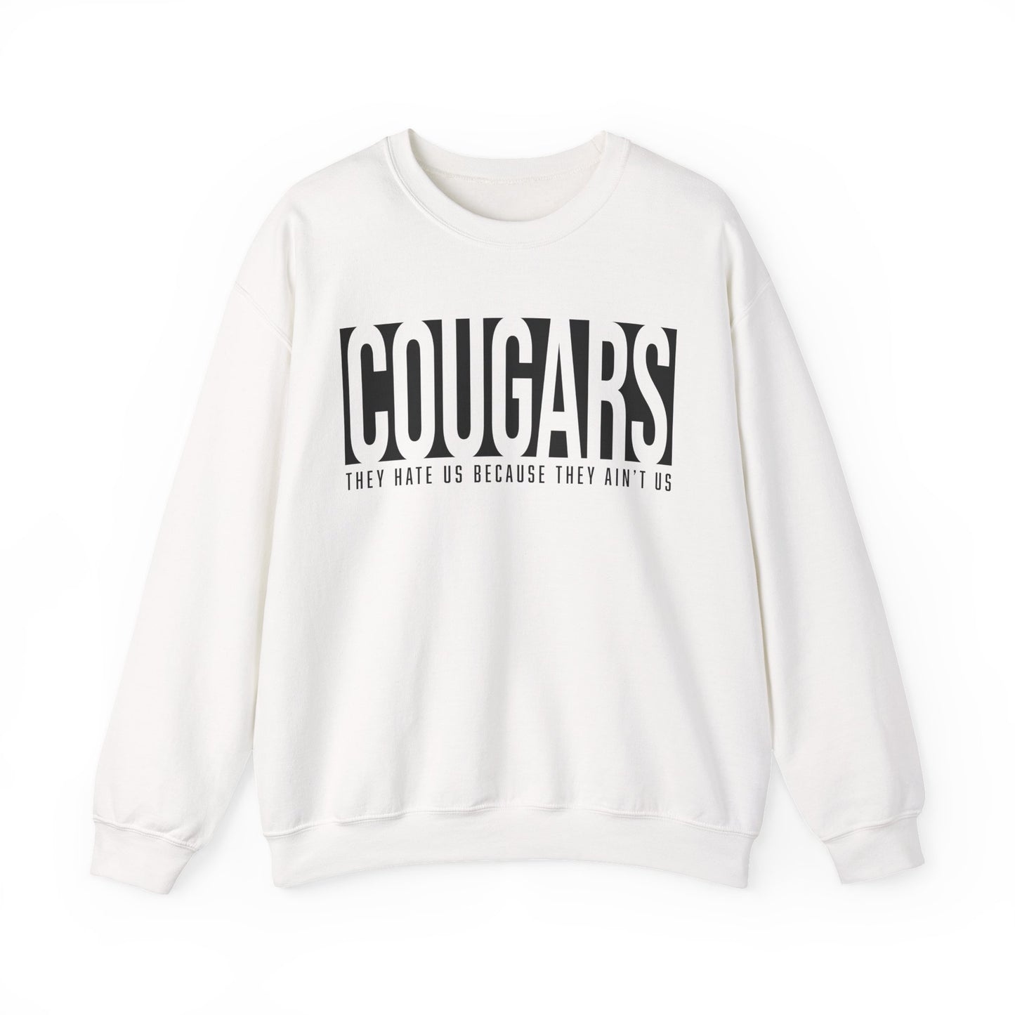 GILDAN -Cougars Crewneck Sweatshirt – “They Hate Us Because They Ain’t Us” Retro Sports Style