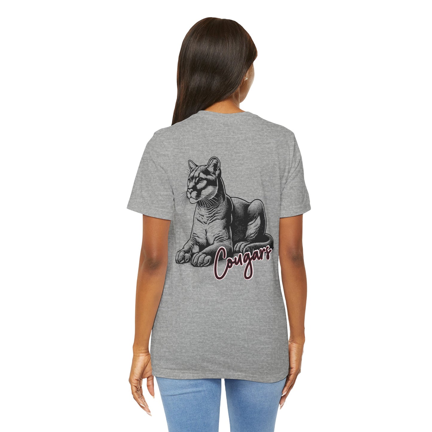 BELLA CANVAS - Cougars Vintage Mascot Tee — Retro Cougar Graphic Short Sleeve Shirt