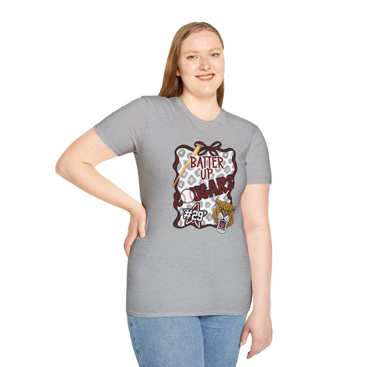 ** ***DO NOT ORDER THIS SHIRT - CONTACT ME @REFININGFAITHCOMPANY@GMAIL.COM TO PERSONALIZE THIS ***  Batter Up Cougars Baseball T-Shirt — #29 Team Spirit Tee