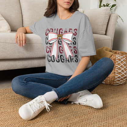 GILDAN - Cougars Bow Baseball T-Shirt — Cheer Team Spirit Tee