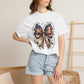 COMFORT COLORS - Patriotic American Flag Bow T-Shirt — "Home of the Brave" Fourth of July Tee