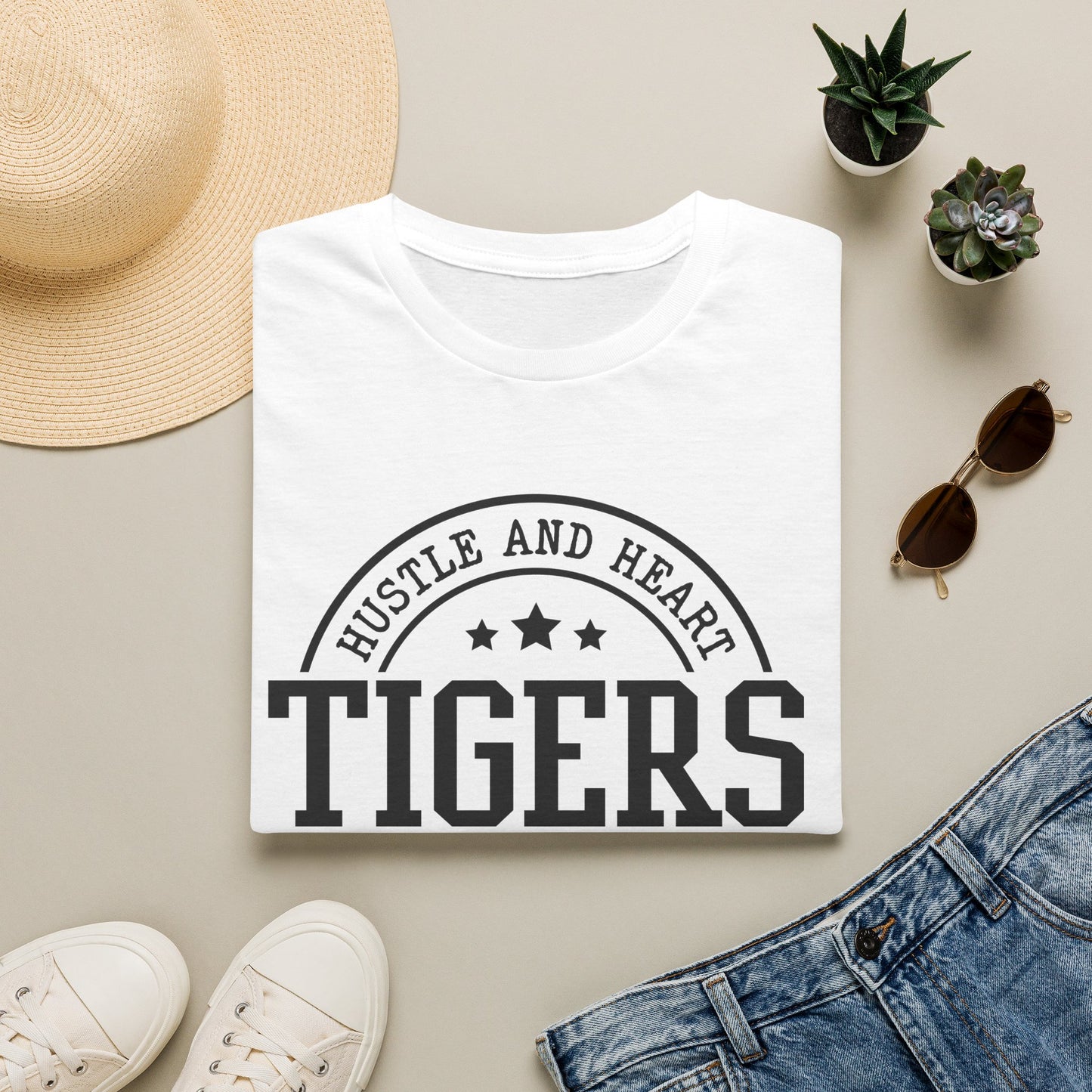 GILDAN - T-Shirt — Tigers Vintage Athletic Seal (“Hustle and Heart”)