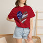 COMFORT COLORS - Patriotic Leopard Flag Heart T-Shirt — American Flag Heart Graphic Tee