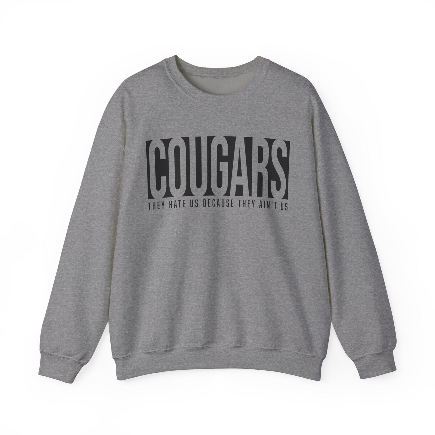 GILDAN -Cougars Crewneck Sweatshirt – “They Hate Us Because They Ain’t Us” Retro Sports Style