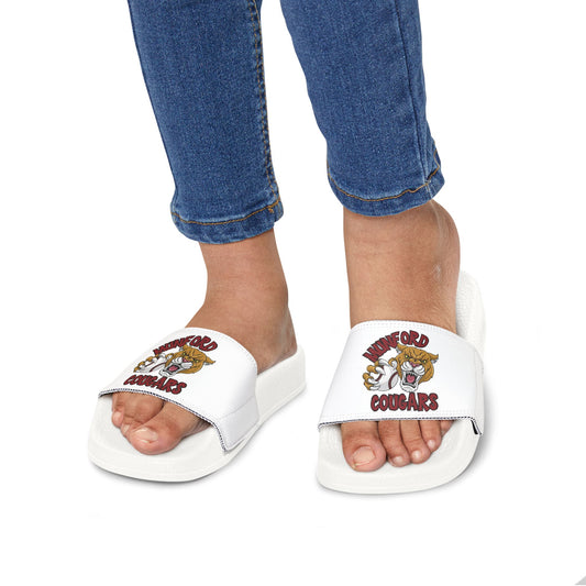 MUNFORD COUGARS - Youth Baseball Slide Sandals — 'Baseball' Script Removable-Strap Slides