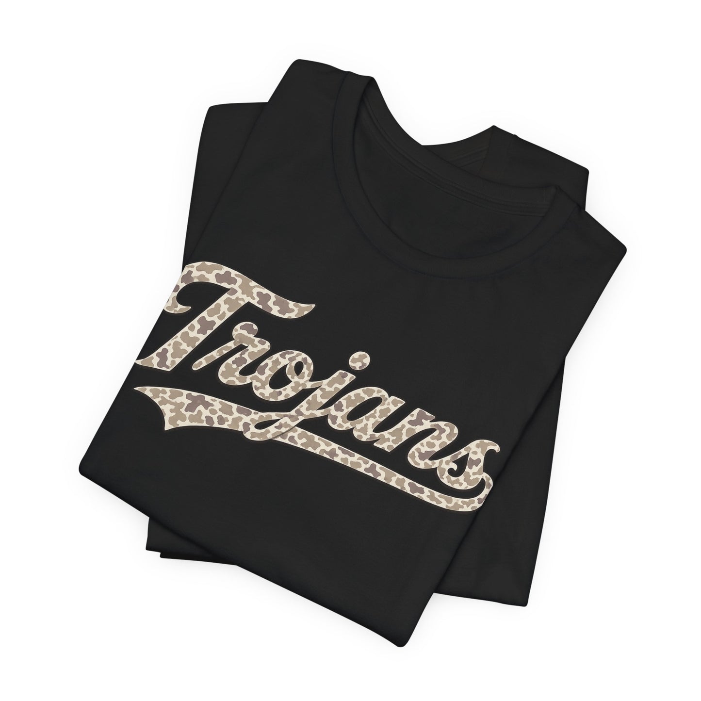 ** SPECIAL ORDER - RHONDA FREEMAN ** T-shirt — Trojans Leopard Script Logo