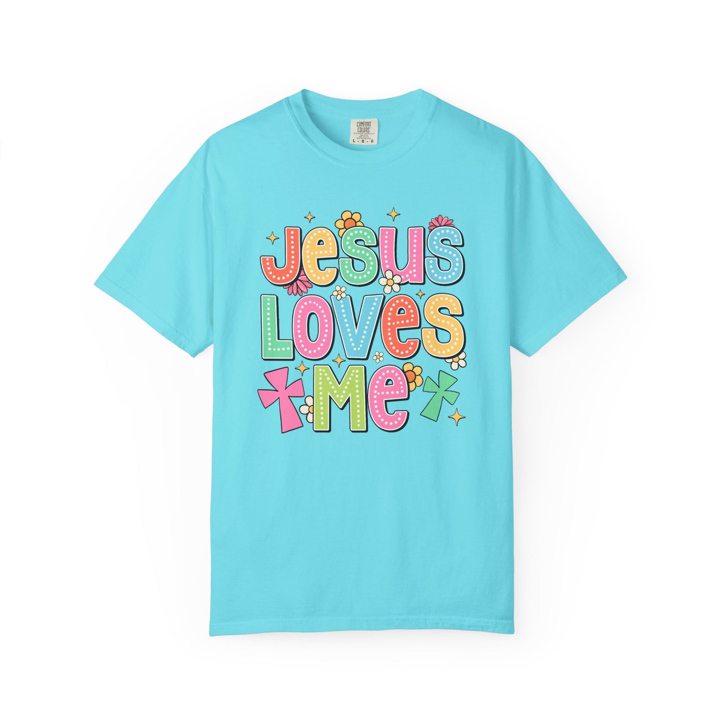 COMFORT COLORS - Jesus Loves Me T-Shirt — Colorful Retro Kids/Youth Faith Tee