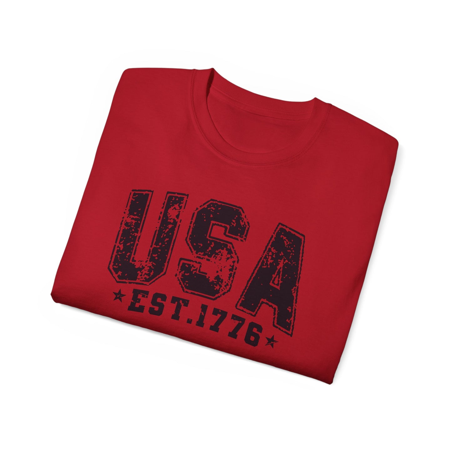 GILDAN - USA EST.1776 T-Shirt — Vintage Patriotic American Tee for 4th of July
