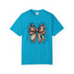 COMFORT COLORS - Patriotic American Flag Bow T-Shirt — "Home of the Brave" Fourth of July Tee