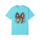 COMFORT COLORS - Patriotic American Flag Bow T-Shirt — "Home of the Brave" Fourth of July Tee