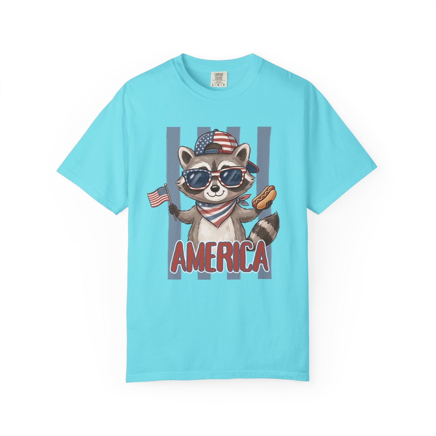 COMFORT COLORS - Patriotic Raccoon America T-Shirt