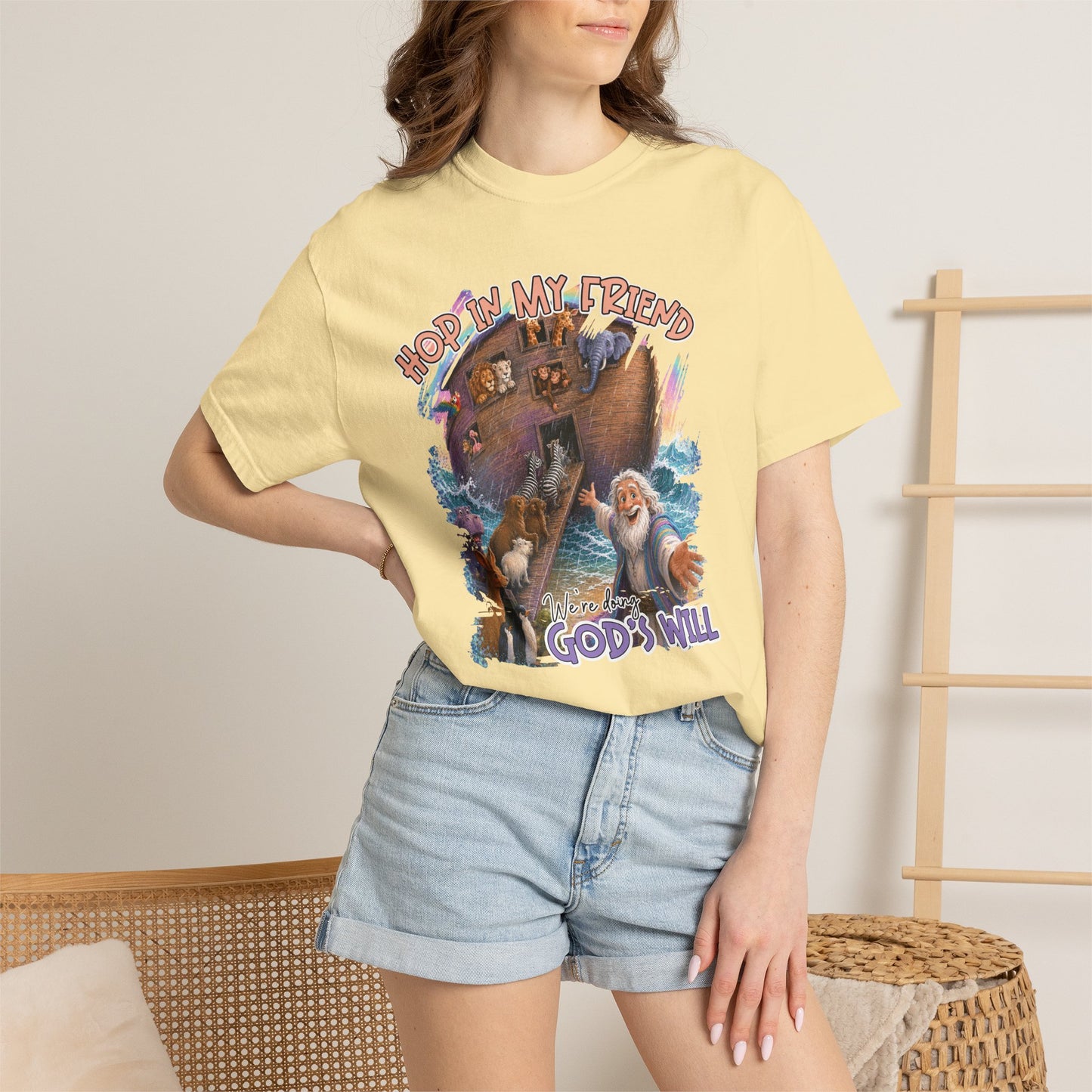 COMFORT COLORS - Noah’s Ark Graphic T-Shirt — "Hope in My Friend, In God’s Will" Faith Tee