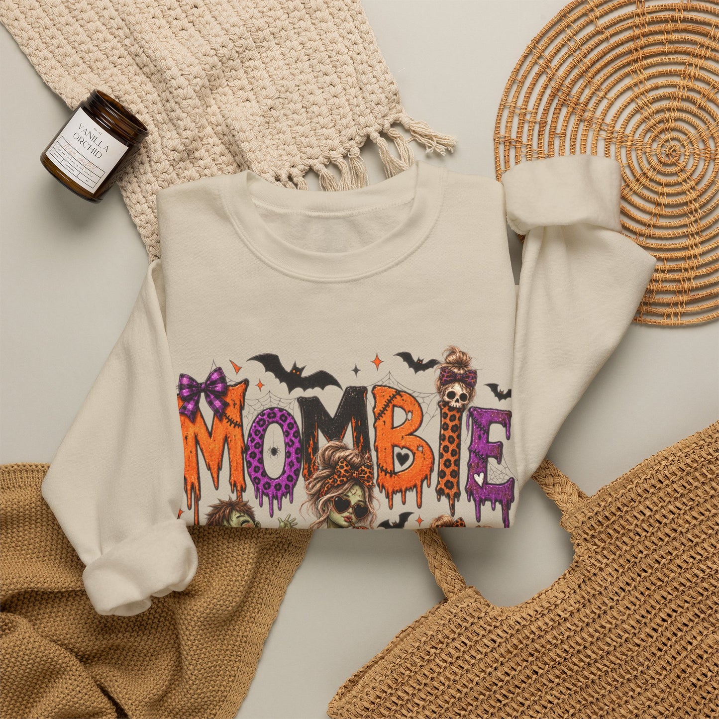 GILDAN - Mombie Halloween Sweatshirt — "Mombie" Zombie Mom Graphic Crewneck