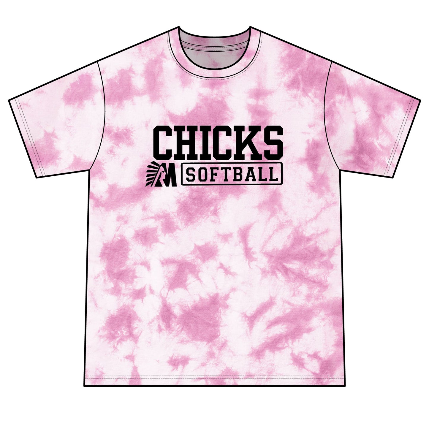 Softball Chicks Tie-Dye T-Shirt — Lime Crystal Dye