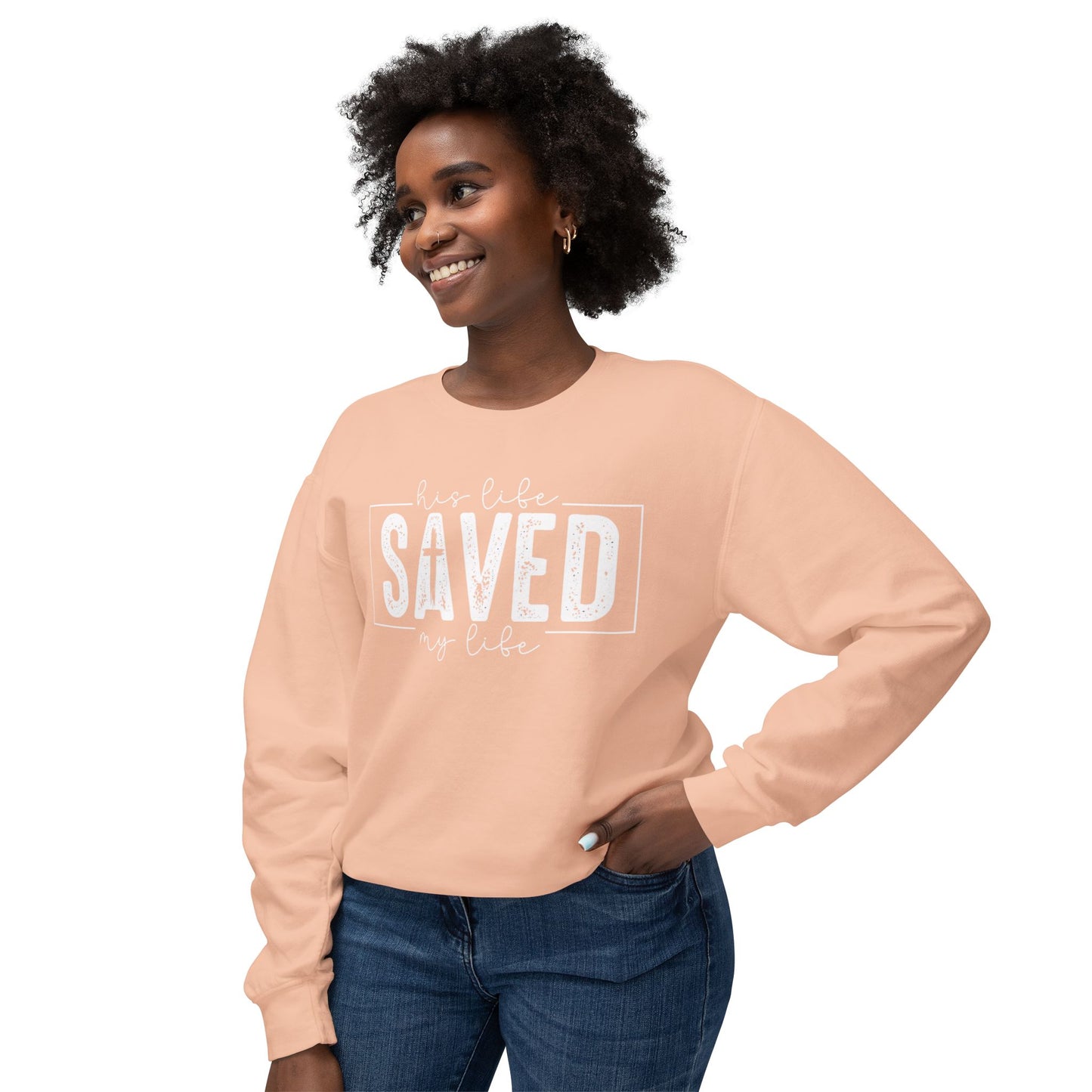 COMFORT COLORS - Saved By Grace Sweatshirt — Christian Inspirational Crewneck