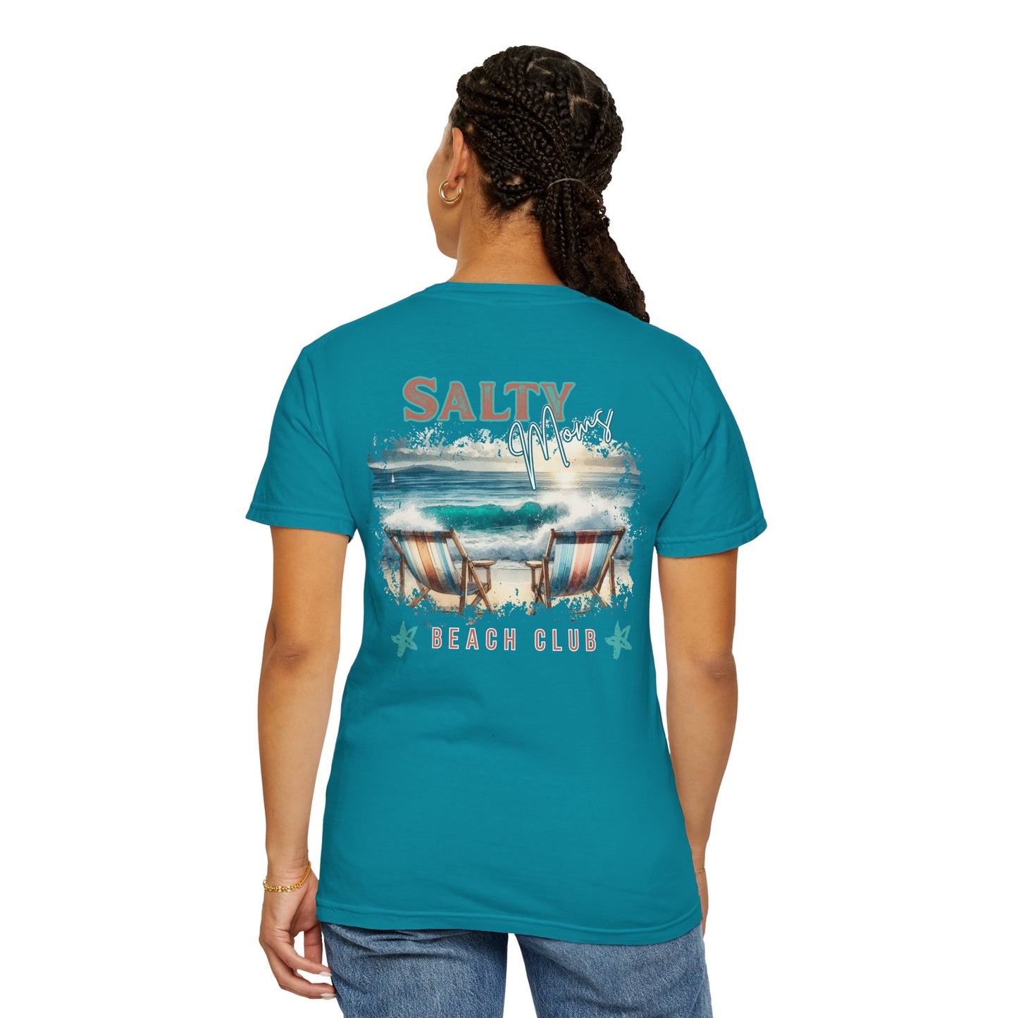 COMFORT COLORS - Salty Vibes Beach Club T-Shirt — 'Salty Memory' Coastal Graphic Tee