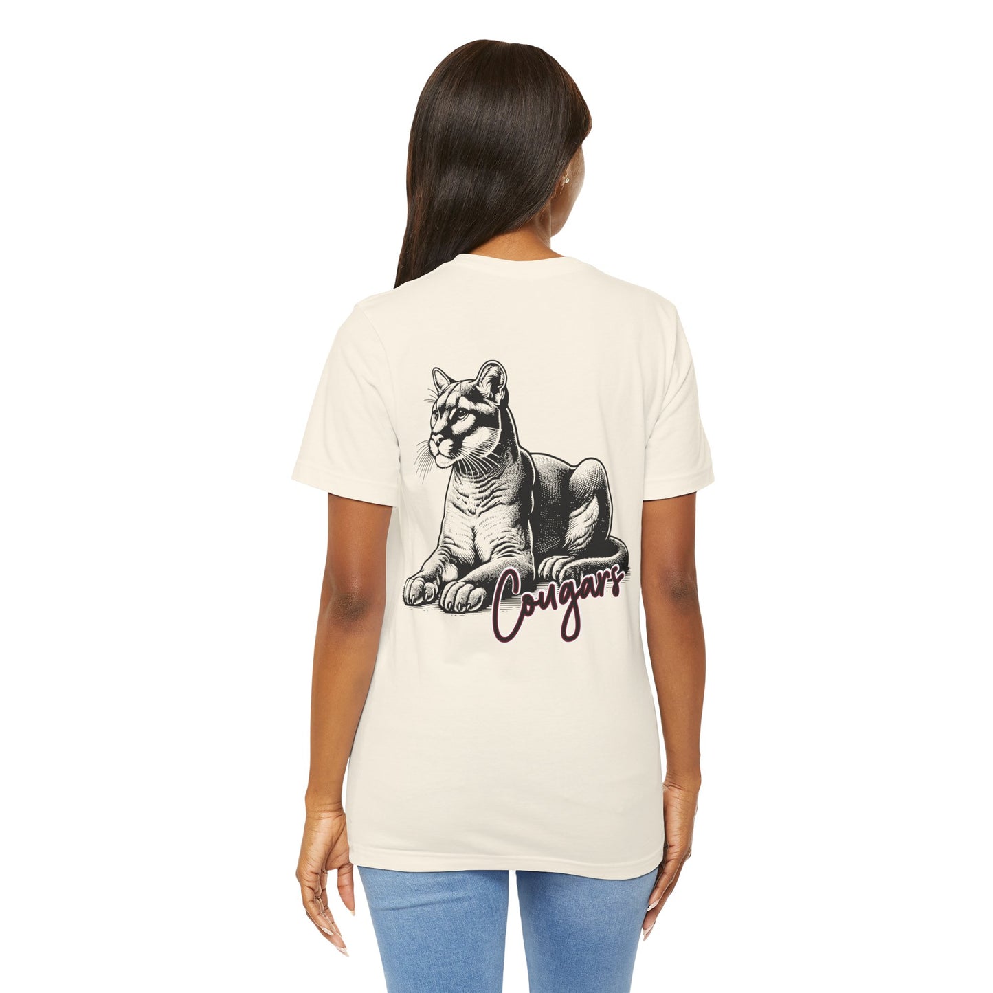 BELLA CANVAS - Cougars Vintage Mascot Tee — Retro Cougar Graphic Short Sleeve Shirt