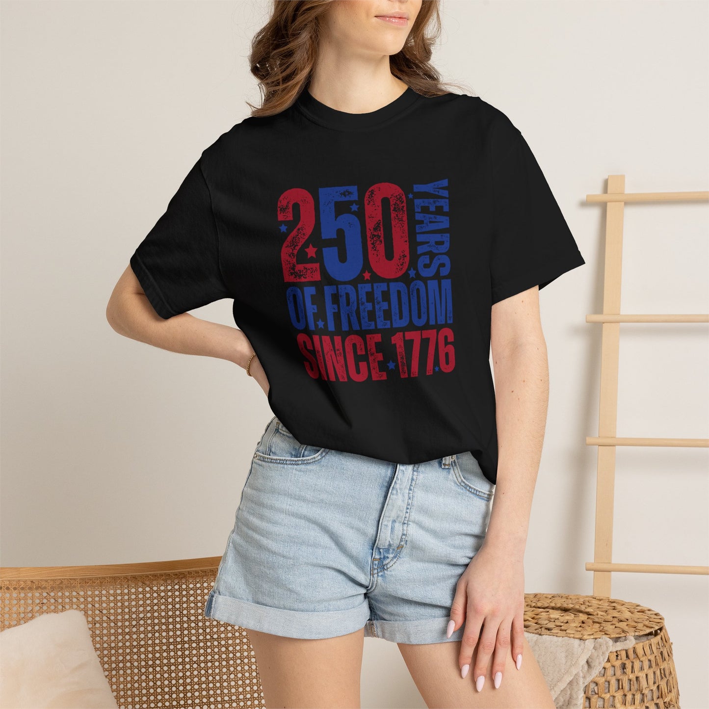 COMFORT COLORS - 250 Years of Freedom Since 1776 T-Shirt — Patriotic Fourth of July Tee