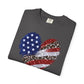 COMFORT COLORS - Patriotic Leopard Flag Heart T-Shirt — American Flag Heart Graphic Tee