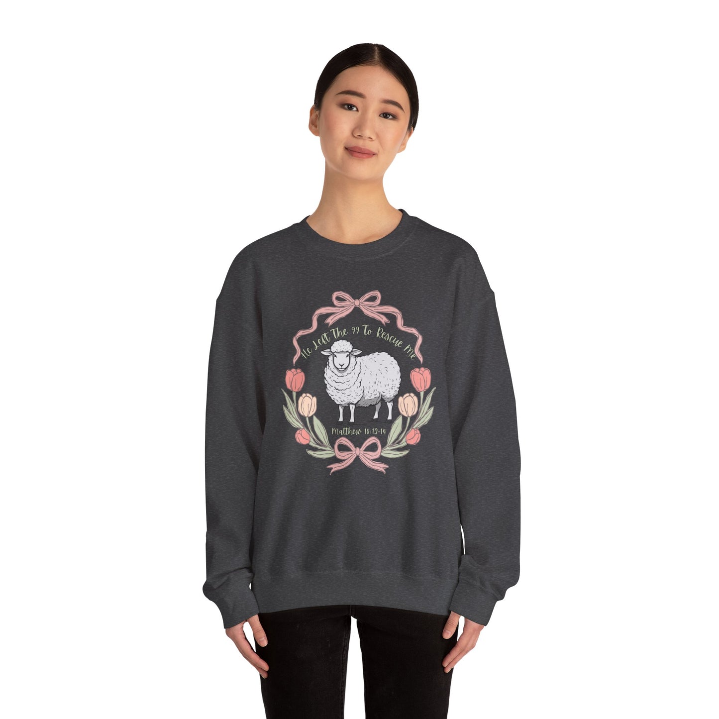 HE LEFT THE 99 WITH RIBBON FRAME ADULT SWEATSHIRT - FRONT AND BACK PRINT