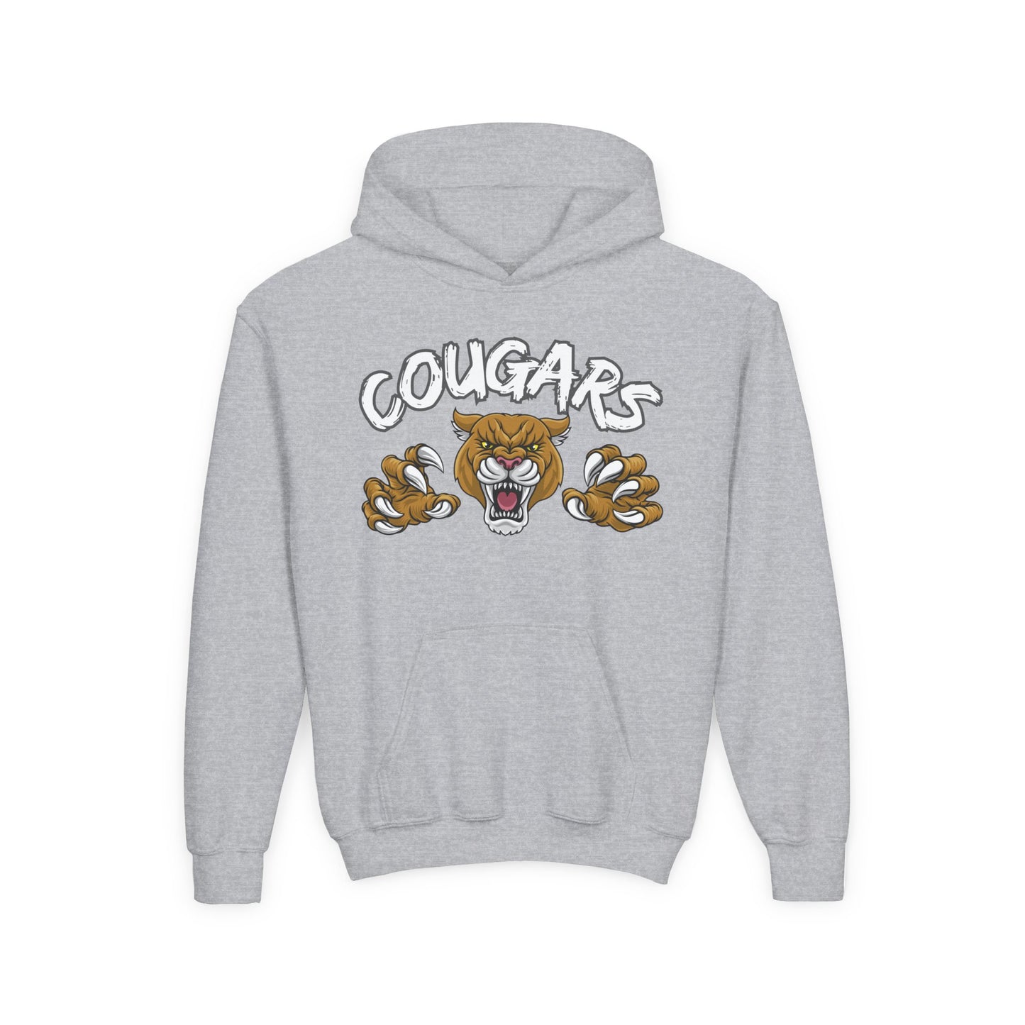 YOUTH COUGARS HOODIE WHITE FONT