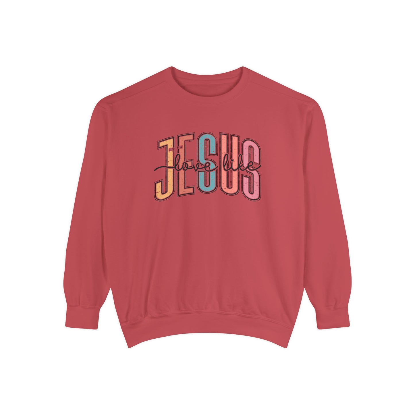 COMFORT COLORS - Jesus Floral Graphic Sweatshirt — Retro Pastel Faith Pullover