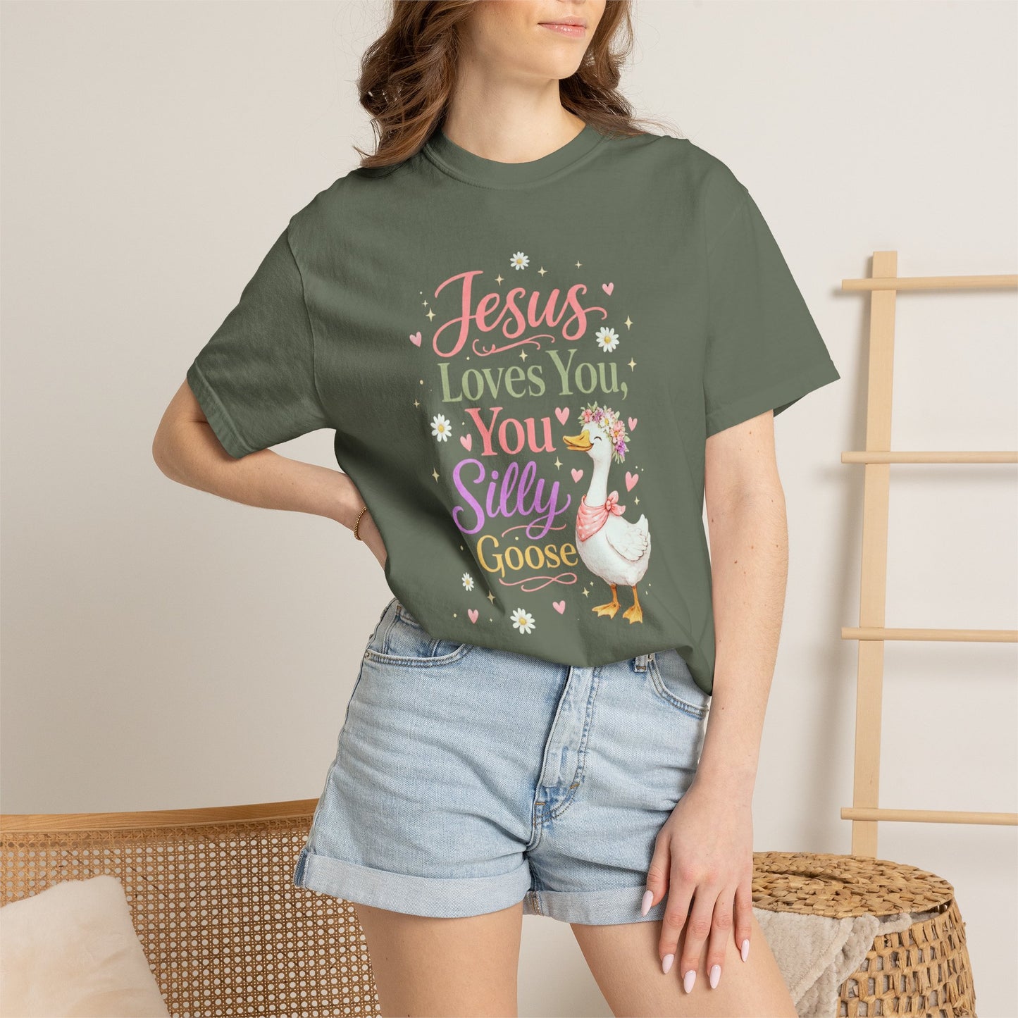 COMFORT COLORS - Jesus Loves You Silly Goose T-Shirt — Cute Christian Graphic Tee