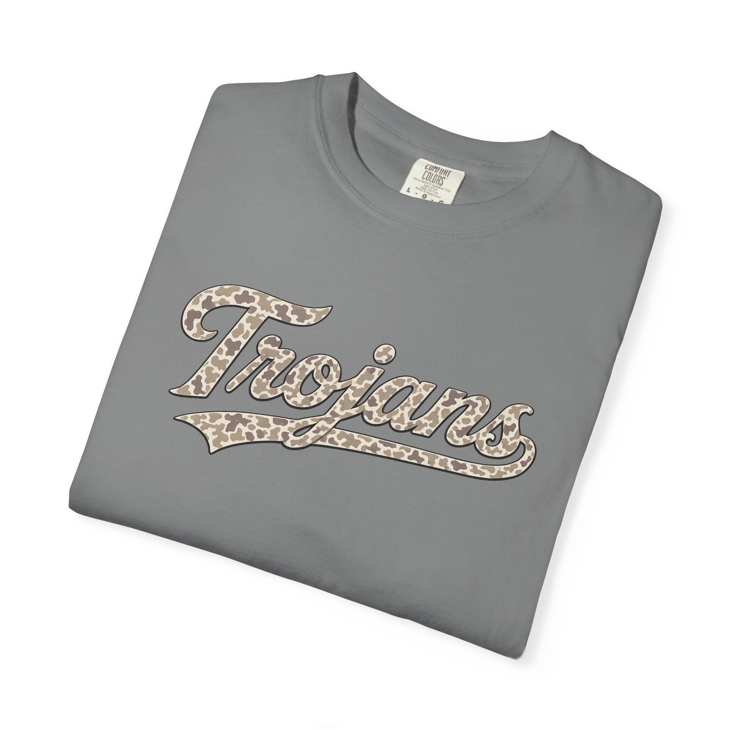 COMFORT COLORS - Trojans Leopard Script T-Shirt