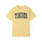COMFORT COLORS - Teacher Graphic T-Shirt — Floral Pattern "TEACHER" Tee