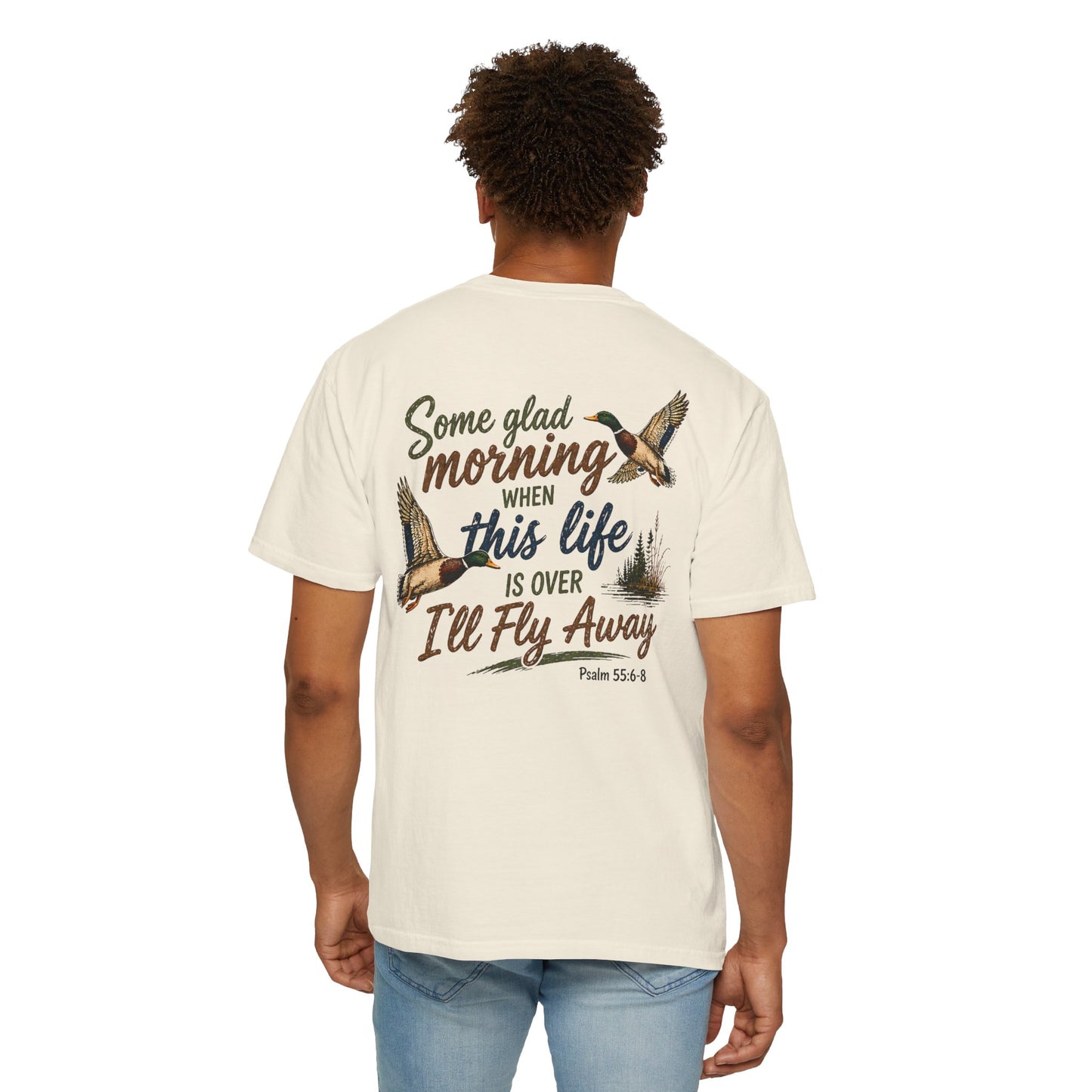 COMFORT COLORS - T-Shirt — “Some Glad Morning When This Life Is Over I’ll Fly Away” Duck Graphic