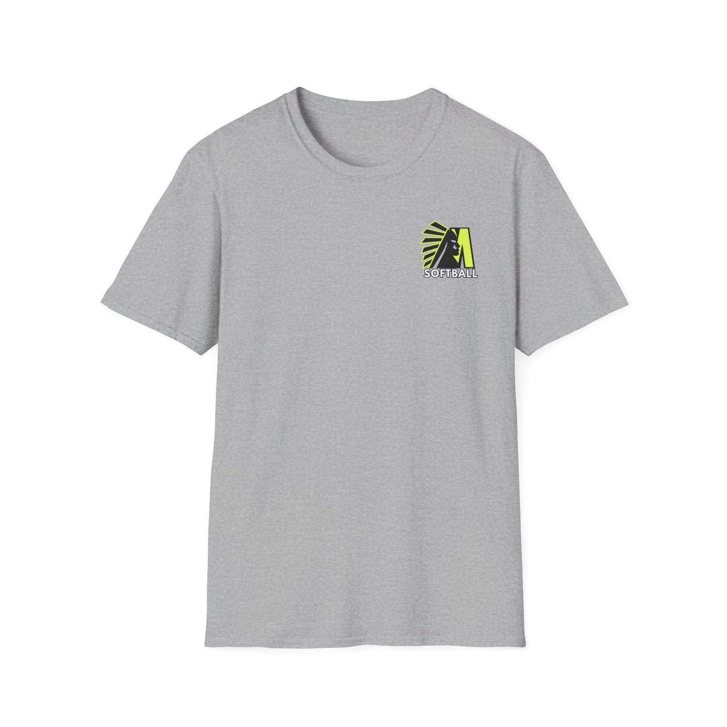 Midsouth Chicks Softball T-Shirt — Neon Green Softball Bow Design
