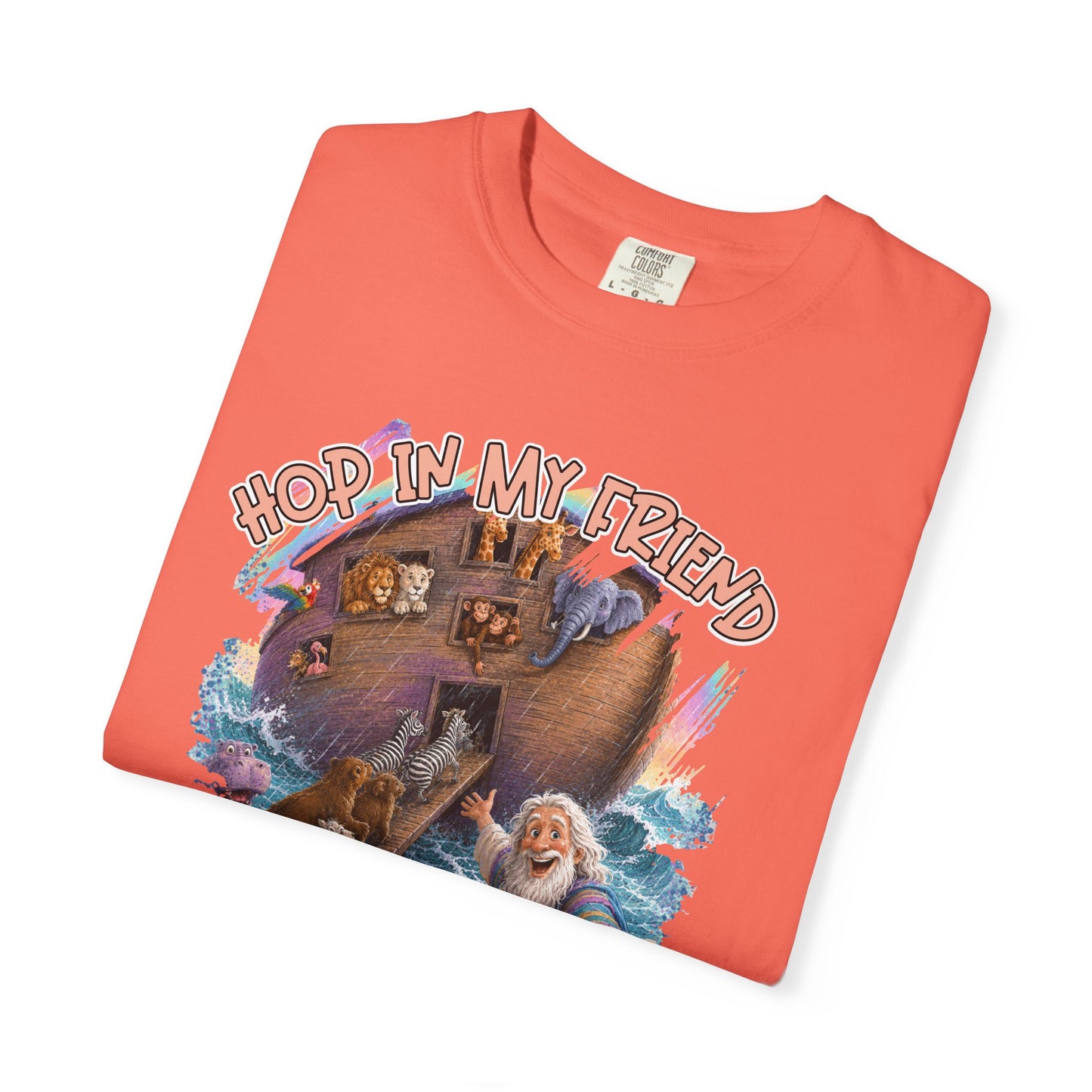 COMFORT COLORS - Noah’s Ark Graphic T-Shirt — "Hope in My Friend, In God’s Will" Faith Tee