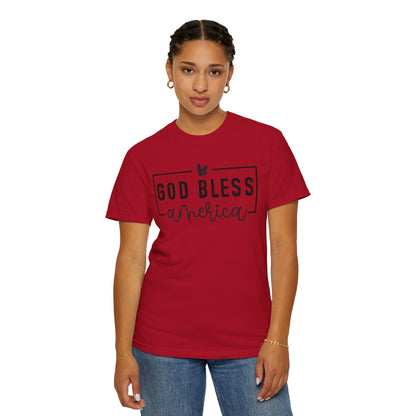 COMFORT COLORS - God Bless America T-Shirt — Patriotic Script Tee