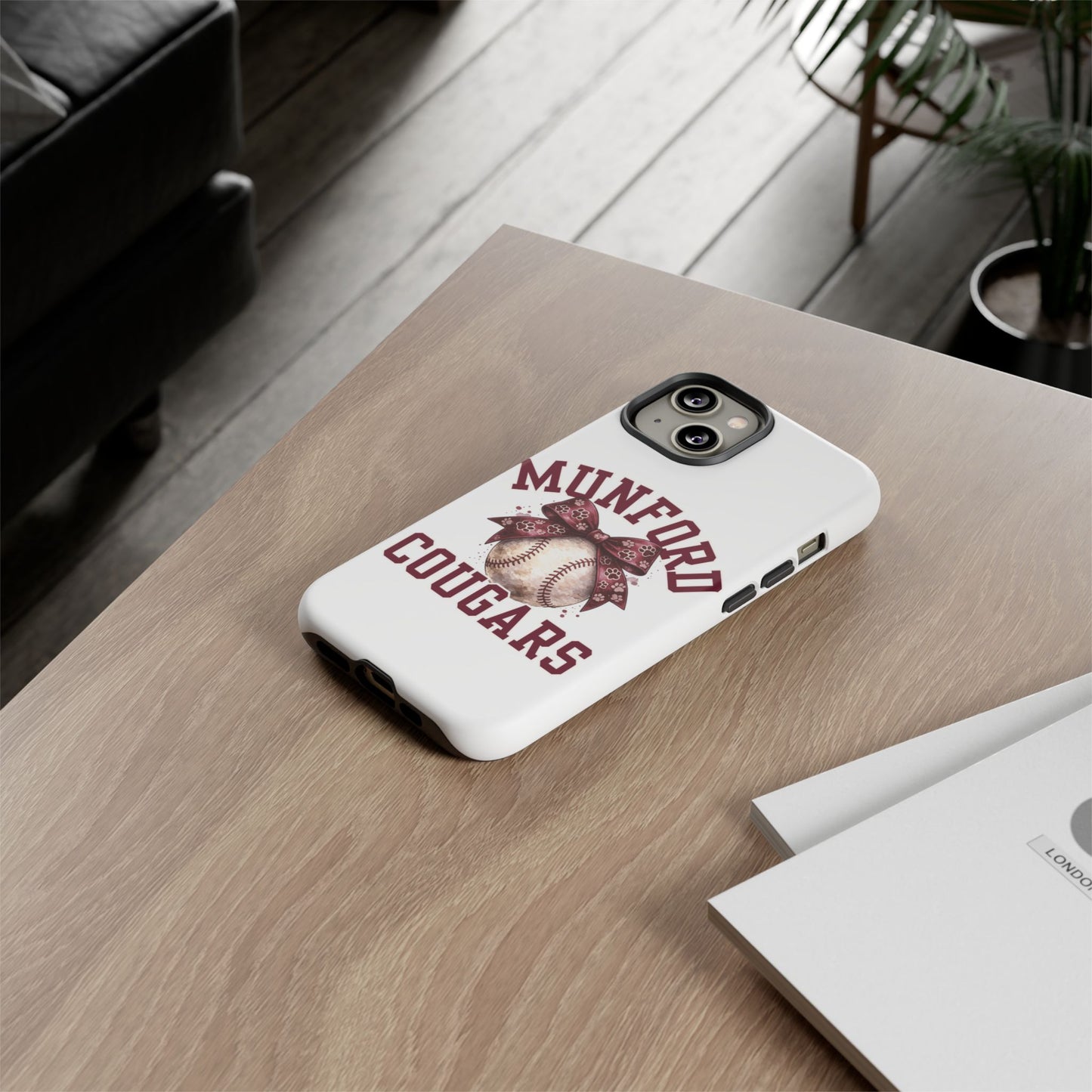 *** NEED TO PERSONALIZE THIS ? - DO NOT PURCHASE THIS ITEM - EMAIL ME @REFININGFAITHCOMPANY@GMAIL.COM - Munford Cougars Baseball Phone Case - Tough Cases Sports Team Phone Cover