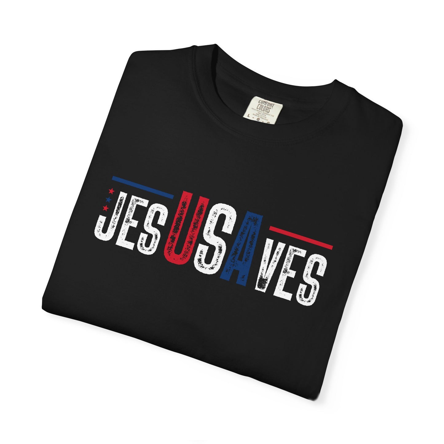 COMFORT COLORS - USA Minimalist Flag T-Shirt — Patriotic Red & Blue Graphic Tee