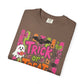 COMFORT COLORS - Trick or Treat Halloween Tee — Cute Ghost, Pumpkin & Candy Graphic T-Shirt
