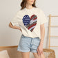 COMFORT COLORS - Patriotic Leopard Flag Heart T-Shirt — American Flag Heart Graphic Tee