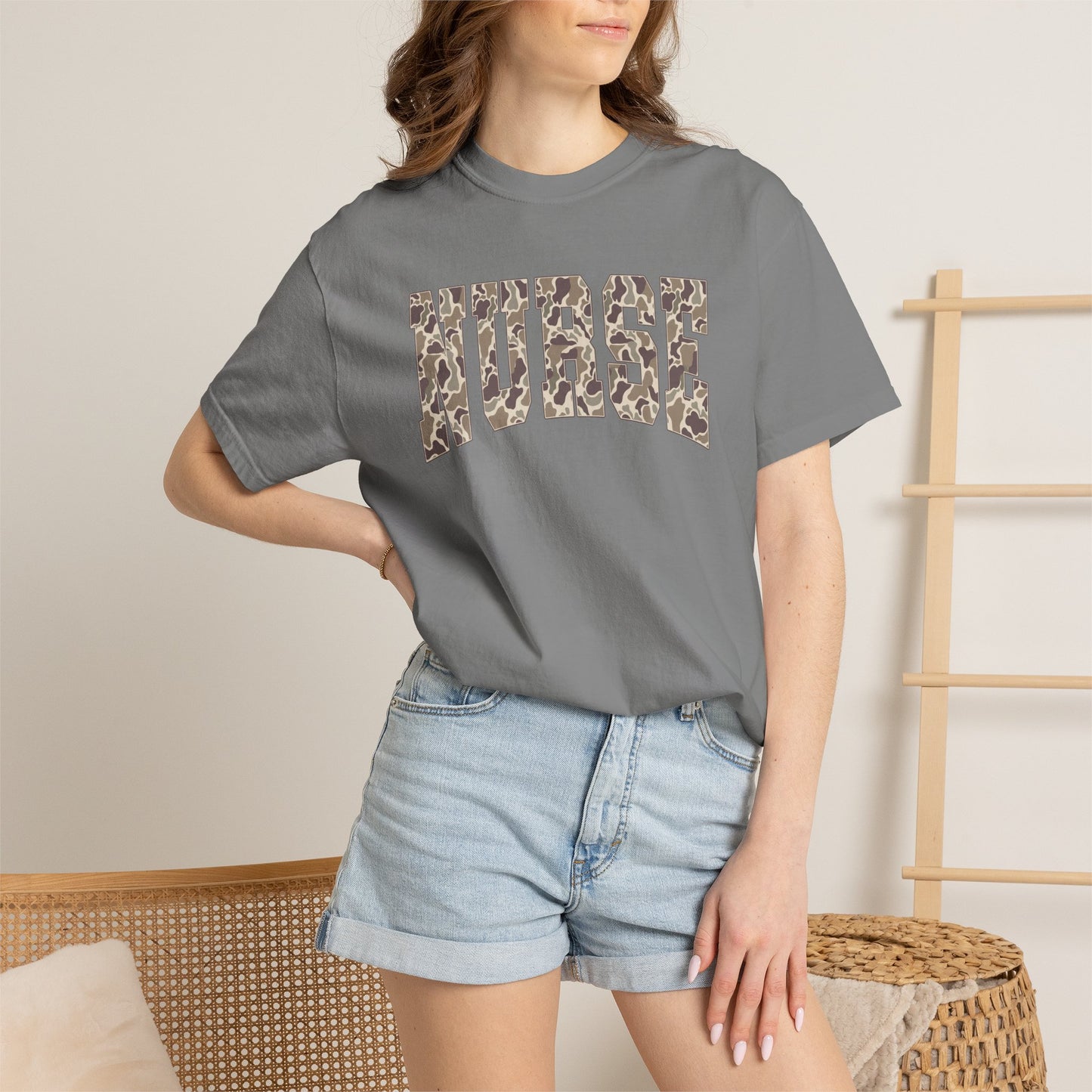 COMFORT COLORS - Nurse Camo Arch T-Shirt — Medical Scrub-Inspired Tee for Nurses