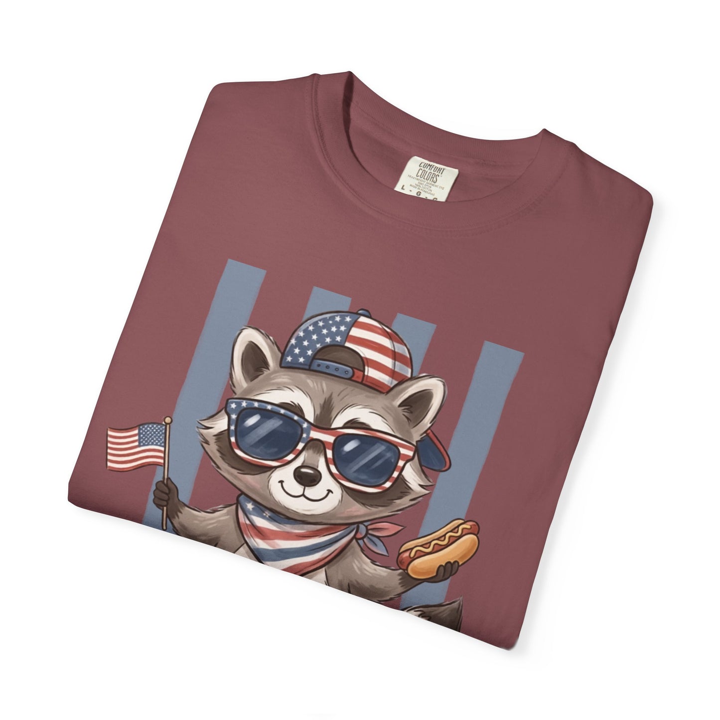 COMFORT COLORS - Patriotic Raccoon America T-Shirt