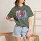 COMFORT COLORS  - America Graphic T-Shirt – Patriotic Red White Blue Tee with Ribbon